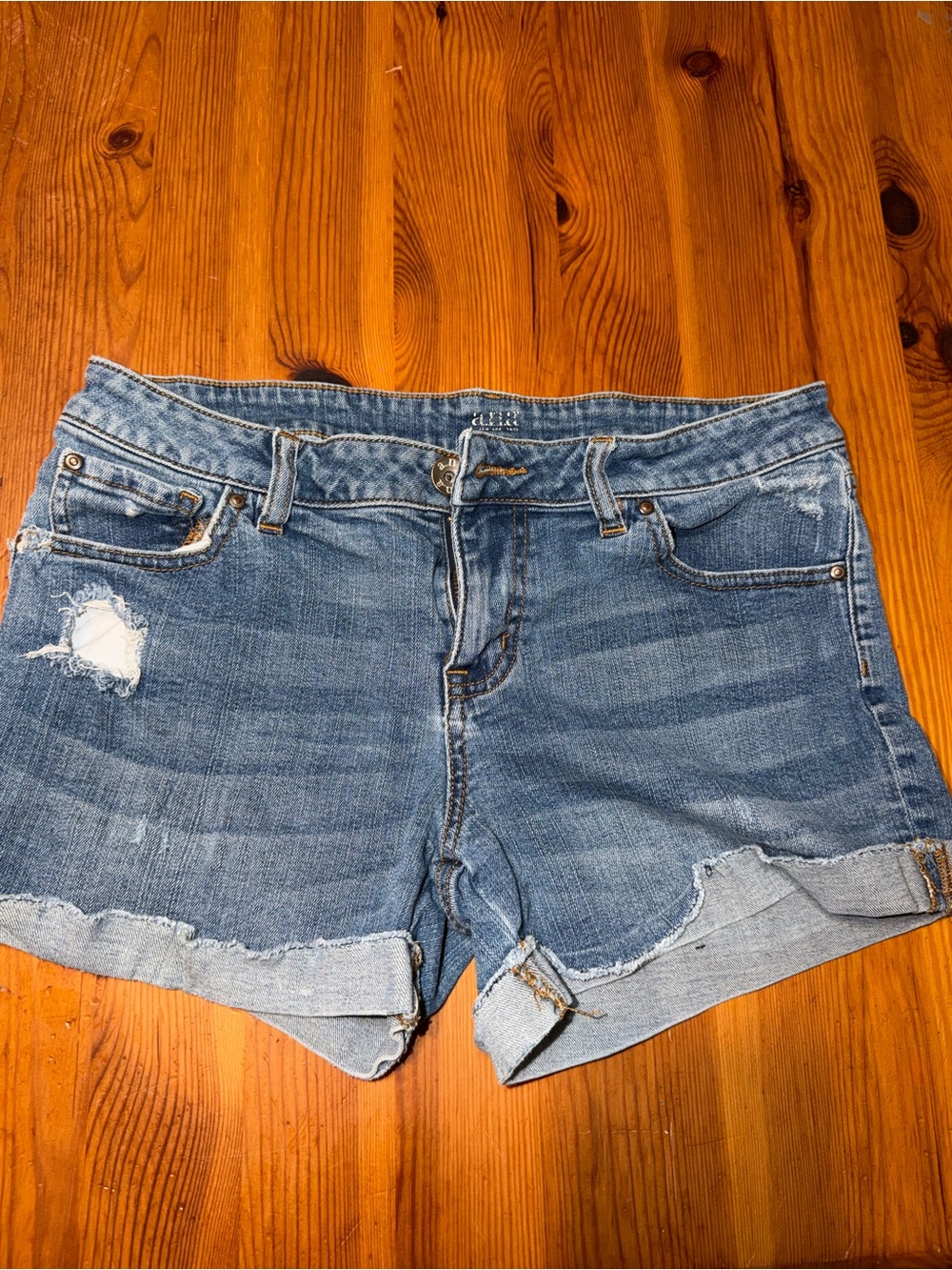 a.n.a Distressed Blue Denim Cuffed Women’s Shorts
